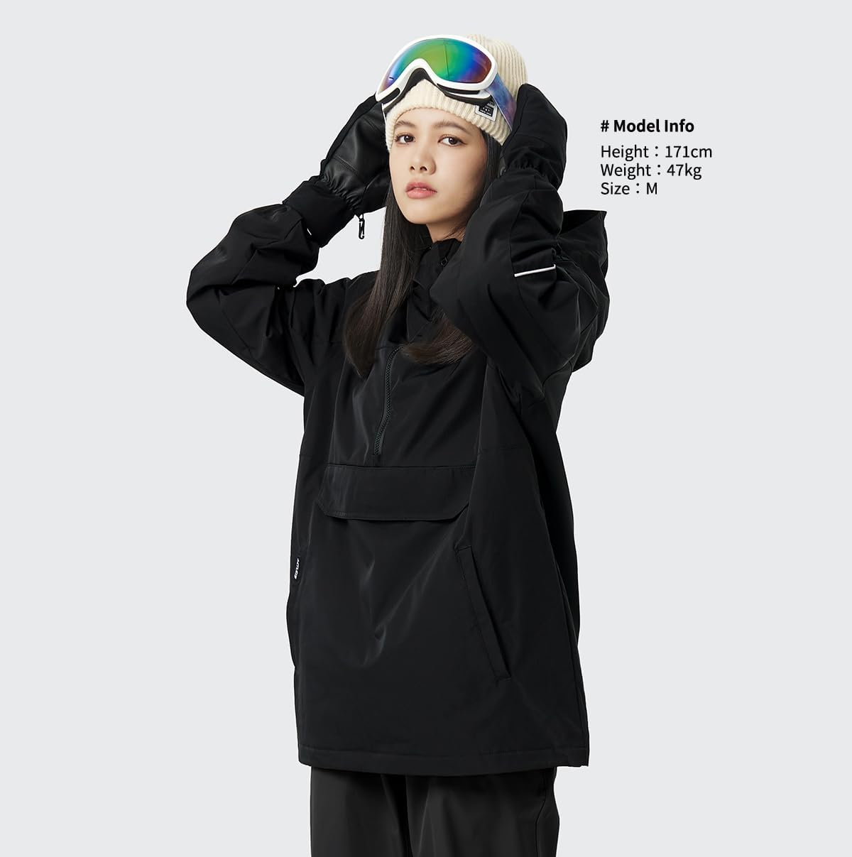 【美品】アクレイス　スノーボードウェア　上下セット　レディースM ブラック×モカ 美品】アクレイス スノーボードウェア 上下セット レディースM